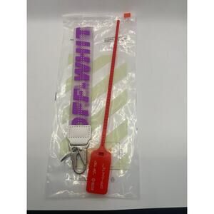 Off- White Industrial Lanyard Wristlet Purple Keychain NWT